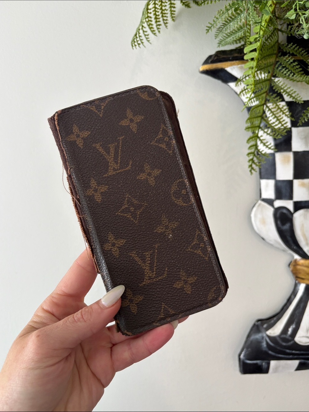 Louis Vuitton Brown Monogram Flip Wallet Phone Cover